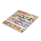 Niedliches, farbiges Azteenmuster Fliese (Seite)