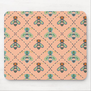 Niedliches, farbiges Bienenmuster Mousepad