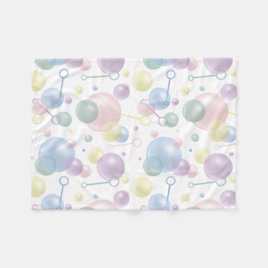 Niedliches, farbiges Bläschenmuster Fleecedecke (Vorderseite (Horizontal))