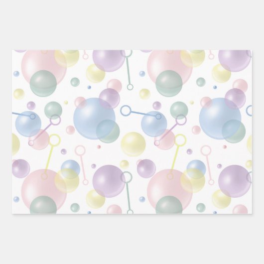 Niedliches, farbiges Bläschenmuster Geschenkpapier Set (Vorderseite 3)