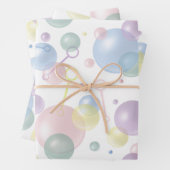 Niedliches, farbiges Bläschenmuster Geschenkpapier Set (Beispiel)