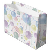 Niedliches, farbiges Bläschenmuster Große Geschenktüte (Rückseite Schrägansicht)