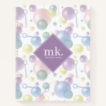 Niedliches, farbiges Bläschenmuster Mit Monogramm