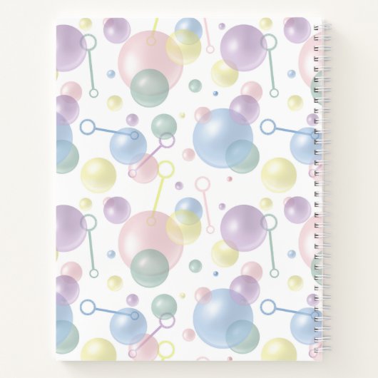 Niedliches, farbiges Bläschenmuster Mit Monogramm Notizblock (Rückseite)