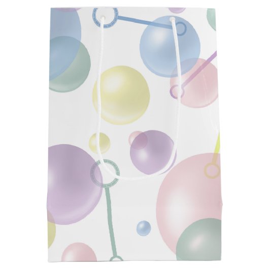 Niedliches, farbiges Bläschenmuster Mittlere Geschenktüte (Rückseite)