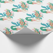 Niedliches, farbiges Blumenmuster Geschenkpapier (Ecke)