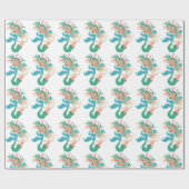 Niedliches, farbiges Blumenmuster Geschenkpapier (Flach)