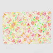 Niedliches, farbiges Blumenmuster Golfhandtuch (Horizontal)