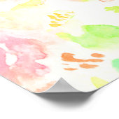 Niedliches, farbiges Blumenmuster Poster (Ecke)