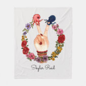 Niedliches farbiges Boho Wasserfarbe Oktopus Fried Fleecedecke (Vorderseite)