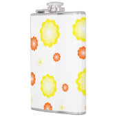 Niedliches farbiges Daisy-Blume-Muster Flachmann (Links)