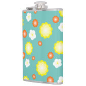 Niedliches farbiges Daisy-Blume-Muster Flachmann (Links)