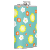 Niedliches farbiges Daisy-Blume-Muster Flachmann (Rechts)