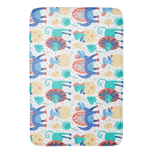 Niedliches farbiges Dinosaurier-Muster Badematte (Vorderseite Vertikal)