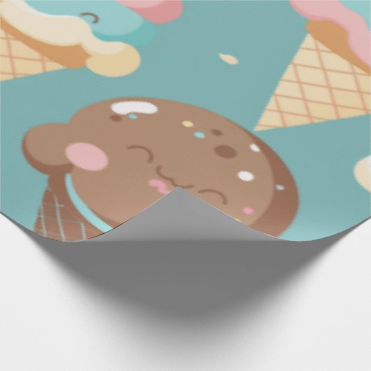 Niedliches, farbiges Eis Geschenkpapier (Ecke)