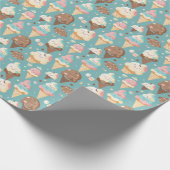 Niedliches, farbiges Eis Geschenkpapier (Ecke)