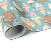 Niedliches, farbiges Eis Geschenkpapier (Rolleneckpunkt)