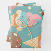 Niedliches, farbiges Eis Geschenkpapier Set (Beispiel)