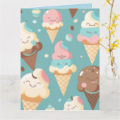 Niedliches, farbiges Eis Karte (Gelbe Blume)