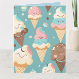 Niedliches, farbiges Eis Karte