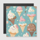 Niedliches, farbiges Eis Magneteinladung (Vorne/Hinten)