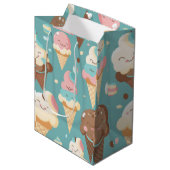 Niedliches, farbiges Eis Mittlere Geschenktüte (Vorderseite Schrägansicht)