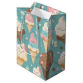 Niedliches, farbiges Eis Mittlere Geschenktüte (Rückseite Schrägansicht)