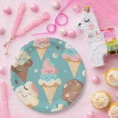 Niedliches, farbiges Eis Pappteller (Party)