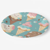 Niedliches, farbiges Eis Pappteller (Schrägansicht)