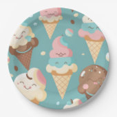 Niedliches, farbiges Eis Pappteller (Vorderseite)