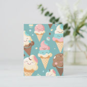 Niedliches, farbiges Eis Postkarte (Stehend Vorderseite)