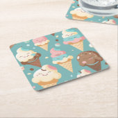 Niedliches, farbiges Eis Rechteckiger Pappuntersetzer (angewinkelt)