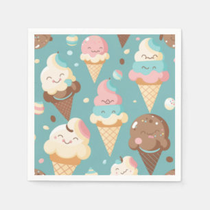 Niedliches, farbiges Eis Serviette
