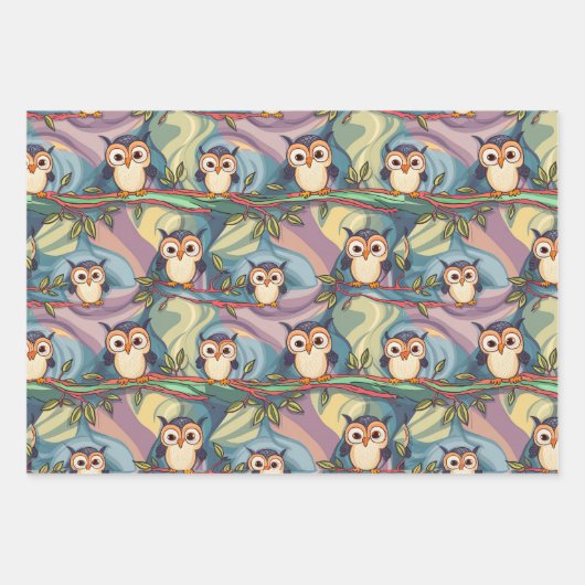 Niedliches, farbiges Eukalyptmuster Geschenkpapier Set (Vorderseite 2)