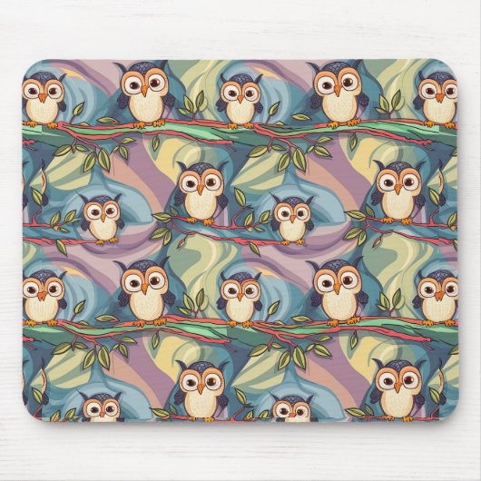 Niedliches, farbiges Eukalyptmuster Mousepad (Vorne)