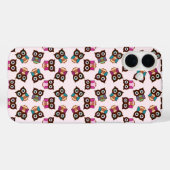 Niedliches, farbiges Eule-Muster - Groß-/Kleinschr Case-Mate iPhone Hülle (Rückseite (Horizontal))