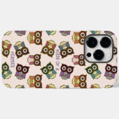 Niedliches, farbiges Eule-Muster - Groß-/Kleinschr Case-Mate iPhone Hülle (Rückseite (Horizontal))