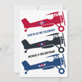 Niedliches farbiges Flugzeug für Junge, Fun Kinder Einladung (Vorderseite)