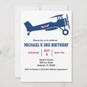 Niedliches farbiges Flugzeug für Junge, Fun Kinder Einladung (Rückseite)