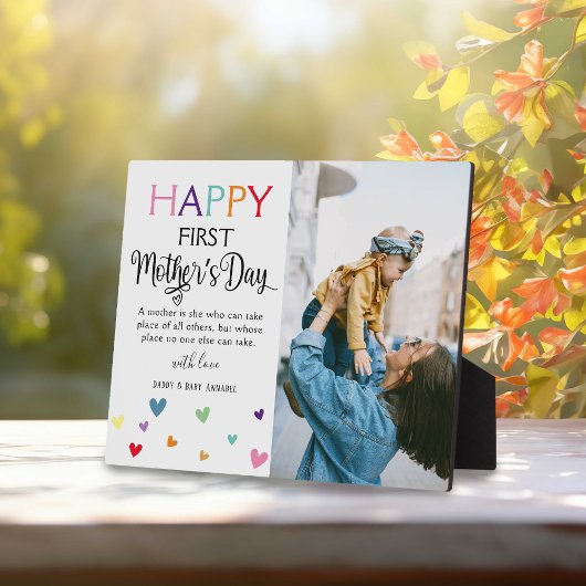 Niedliches farbiges Foto 1. Muttertag Fotoplatte