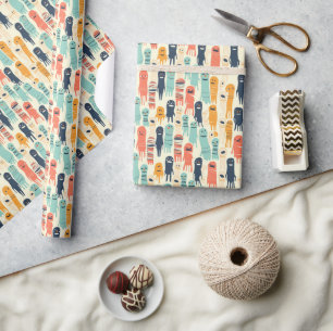 Niedliches farbiges GeisterHalloween Geschenkpapier