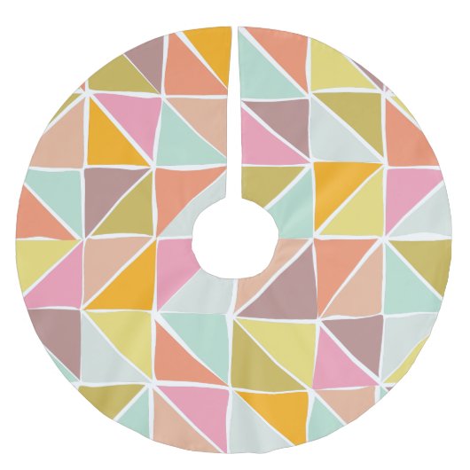 Niedliches, farbiges Handgezeichnetes geometrische Polyester Weihnachtsbaumdecke (Vorderseite)