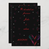 niedliches, farbiges Herz Einladung (Vorne/Hinten)