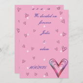 niedliches, farbiges Herz Einladung (Vorne/Hinten)