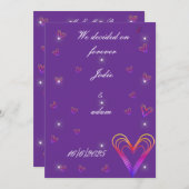 niedliches, farbiges Herz Einladung (Vorne/Hinten)