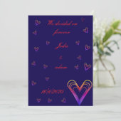 niedliches, farbiges Herz Einladung (Stehend Vorderseite)