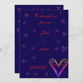 niedliches, farbiges Herz Einladung (Vorne/Hinten)