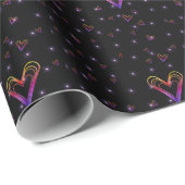 niedliches, farbiges Herz Geschenkpapier (Rolleneckpunkt)