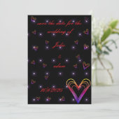 niedliches, farbiges Herz Save The Date (Stehend Vorderseite)