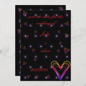 niedliches, farbiges Herz Save The Date (Vorne/Hinten)